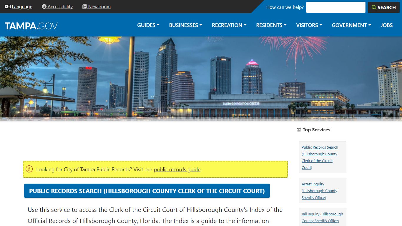 Public Records Search (Hillsborough County Clerk of the Circuit Court ...